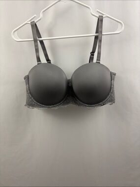 Torrid Curve Bra Gray Lace Trim 44C